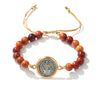 Alloy Geometric Electroplated Woven Beaded Unisex Bracelet