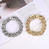 Alloy Geometric Electroplating Cuban Chain Bracelet Hiphop Style Unisex