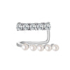 Alloy Geometric Electroplating Diamondencrusted Pearl Women's Ear Clip