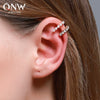 Alloy Geometric Electroplating Diamondencrusted Pearl Women's Ear Clip