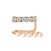 Alloy Geometric Electroplating Diamondencrusted Pearl Women's Ear Clip