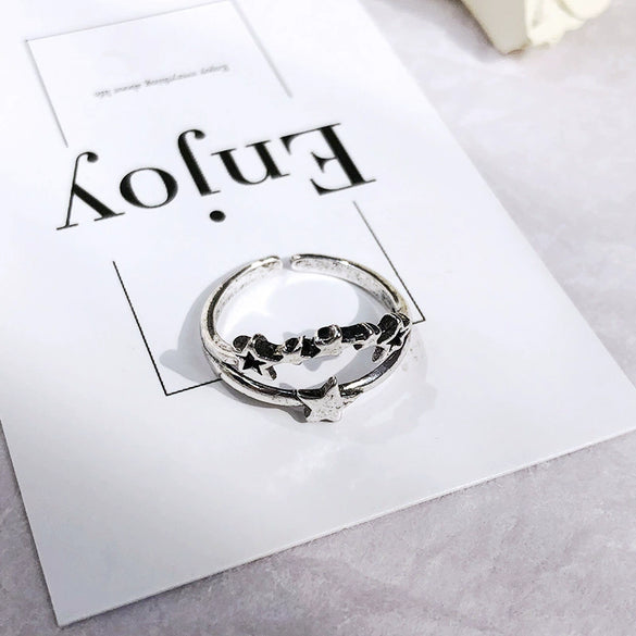 Alloy Geometric Electroplating Unisex Retro Open Multilayer Ring Hiphop Style Hand Jewelry