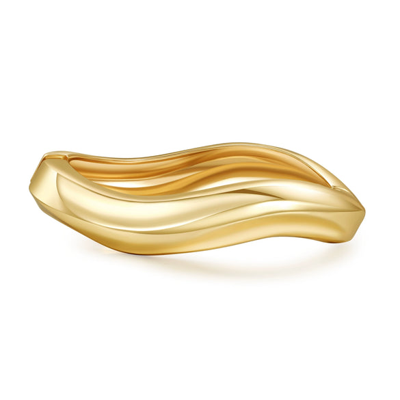 Alloy Geometric Electroplating Water Drop Glossy Asymmetric Spring Opening Unisex Bracelet