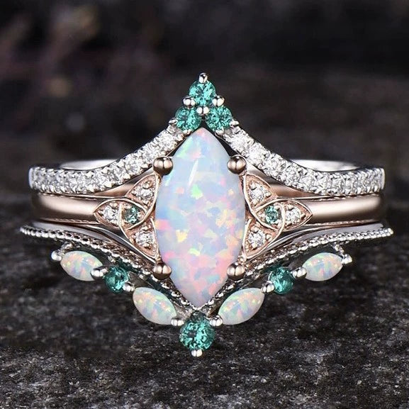 Alloy Geometric Electroplating Women's Ring Threepiece Set