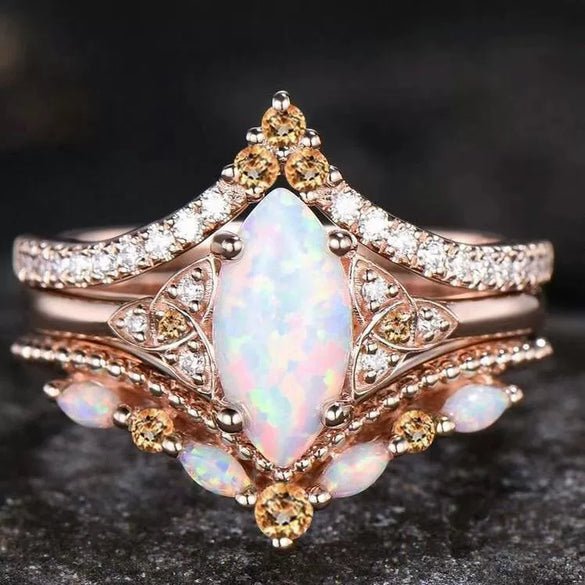Alloy Geometric Electroplating Women's Ring Threepiece Set