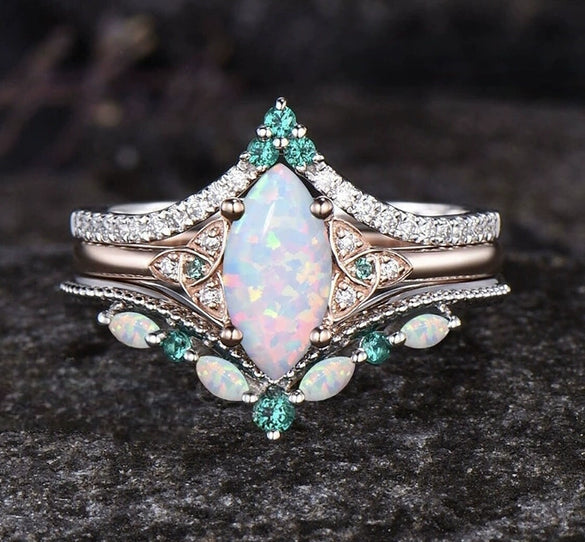 Alloy Geometric Electroplating Women's Ring Threepiece Set