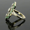 Alloy Geometric Engagement Ring And Finger Ring With Emerald Zircon Electroplating