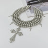 Alloy Geometric Exaggerated Electroplated Cyberpunk Style Cross Necklace