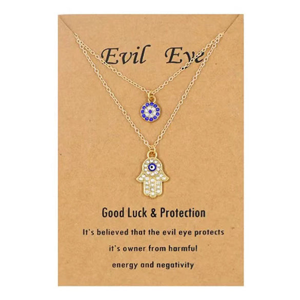 Alloy Geometric Eye Pendant Diamond Necklace For Women