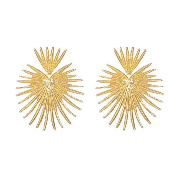 Alloy Geometric Fan Shaped Exaggerated Tassel And Heart Shaped Electroplated Women's Earrings