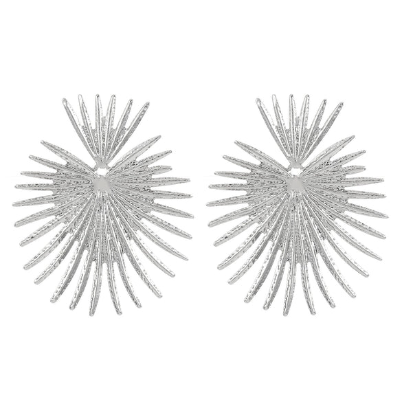 Alloy Geometric Fan Shaped Exaggerated Tassel And Heart Shaped Electroplated Women's Earrings