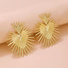 Alloy Geometric Fan Shaped Exaggerated Tassel And Heart Shaped Electroplated Women's Earrings