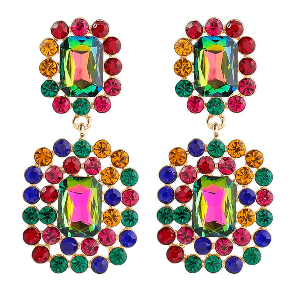 Alloy Geometric Fashion Exaggerated Claw Chain Diamond Rhinestone Glass Diamond Earrings