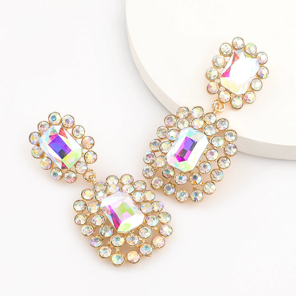 Alloy Geometric Fashion Exaggerated Claw Chain Diamond Rhinestone Glass Diamond Earrings