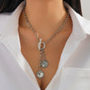 Alloy Geometric Figure Pendant Necklace With Electroplating And Stacking Style Women's Metal Cross Chain
