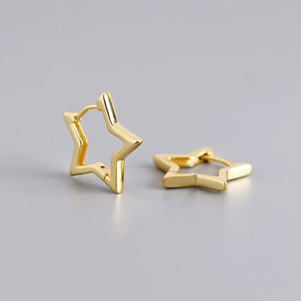 Alloy Geometric Fivepointed Star Square Light Luxury Electroplated Women's Earrings