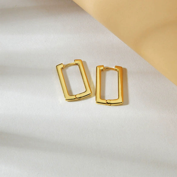 Alloy Geometric Fivepointed Star Square Light Luxury Electroplated Women's Earrings