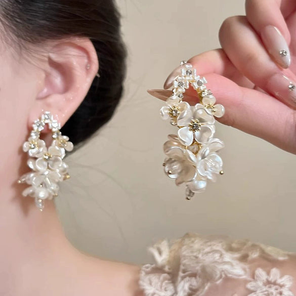 Alloy Geometric Floral Women's Earrings Set With Pearls