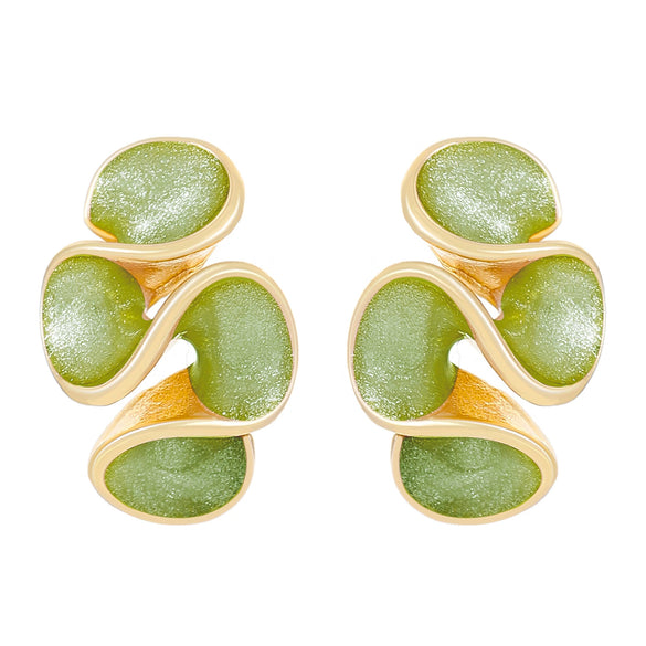 Alloy Geometric Flower Enamel Electroplated Women's Earrings