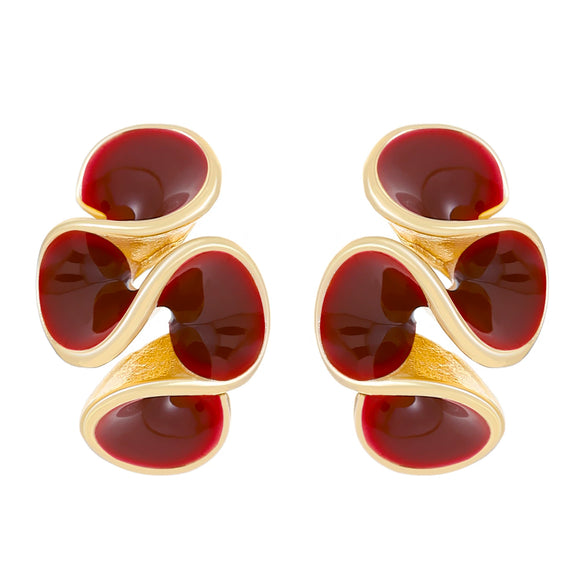 Alloy Geometric Flower Enamel Electroplated Women's Earrings