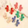 Alloy Geometric Flower Enamel Electroplated Women's Earrings