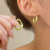 Alloy Geometric Flower Enamel Electroplated Women's Earrings