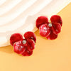 Alloy Geometric Flower Enamel Electroplated Women's Earrings