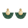 Alloy Geometric Flower Fanshaped Tassel Women's Retro Exaggerated Earrings Electroplated