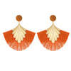 Alloy Geometric Flower Fanshaped Tassel Women's Retro Exaggerated Earrings Electroplated