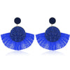 Alloy Geometric Flower Fanshaped Tassel Women's Retro Exaggerated Earrings Electroplated