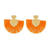 Alloy Geometric Flower Fanshaped Tassel Women's Retro Exaggerated Earrings Electroplated