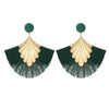 Alloy Geometric Flower Fanshaped Tassel Women's Retro Exaggerated Earrings Electroplated