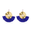 Alloy Geometric Flower Fanshaped Tassel Women's Retro Exaggerated Earrings Electroplated