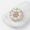 Alloy Geometric Flower Pearl Brooch With Electroplating For Women's Clothing Accessories