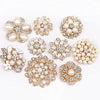 Alloy Geometric Flower Pearl Brooch With Electroplating For Women's Clothing Accessories