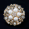 Alloy Geometric Flower Pearl Brooch With Electroplating For Women's Clothing Accessories