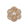 Alloy Geometric Flower Pearl Brooch With Electroplating For Women's Clothing Accessories