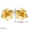 Alloy Geometric Flower Shaped Pendant Earrings With Electroplating For Women