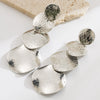 Alloy Geometric Flower Shaped Pendant Earrings With Electroplating For Women
