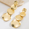 Alloy Geometric Flower Shaped Pendant Earrings With Electroplating For Women