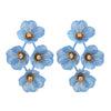 Alloy Geometric Flower Tassel Electroplated Earrings For Women Niche Fashionable Elegant Light Luxury Style