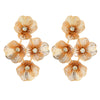 Alloy Geometric Flower Tassel Electroplated Earrings For Women Niche Fashionable Elegant Light Luxury Style
