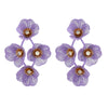 Alloy Geometric Flower Tassel Electroplated Earrings For Women Niche Fashionable Elegant Light Luxury Style