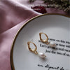Alloy Geometric Freshwater Pearl Electroplating Ear Needle Earrings