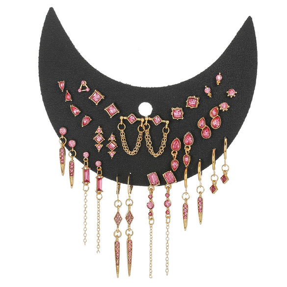 Alloy Geometric Gothic Style Electroplated Stud Earrings And Chain Jewelry For Women