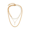 Alloy Geometric Handmade Men's Pearl Hiphop Stacked Clavicle Necklace