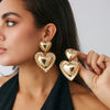 Alloy Geometric Heart Electroplating Pleated Lace Asymmetrical Petal Women's Earrings
