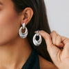 Alloy Geometric Heart Electroplating Pleated Lace Asymmetrical Petal Women's Earrings