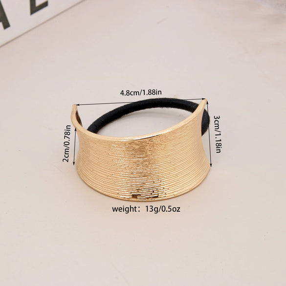 Alloy Geometric High Elastic Bow Hair Rope Hair Accessories Electroplated