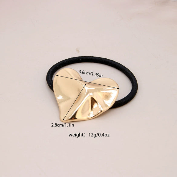 Alloy Geometric High Elastic Bow Hair Rope Hair Accessories Electroplated